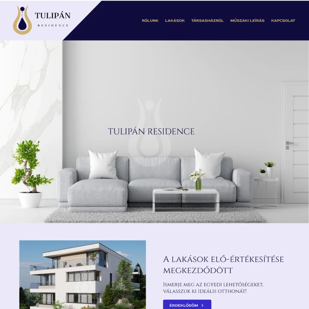 Tulipán Residence oldalminta